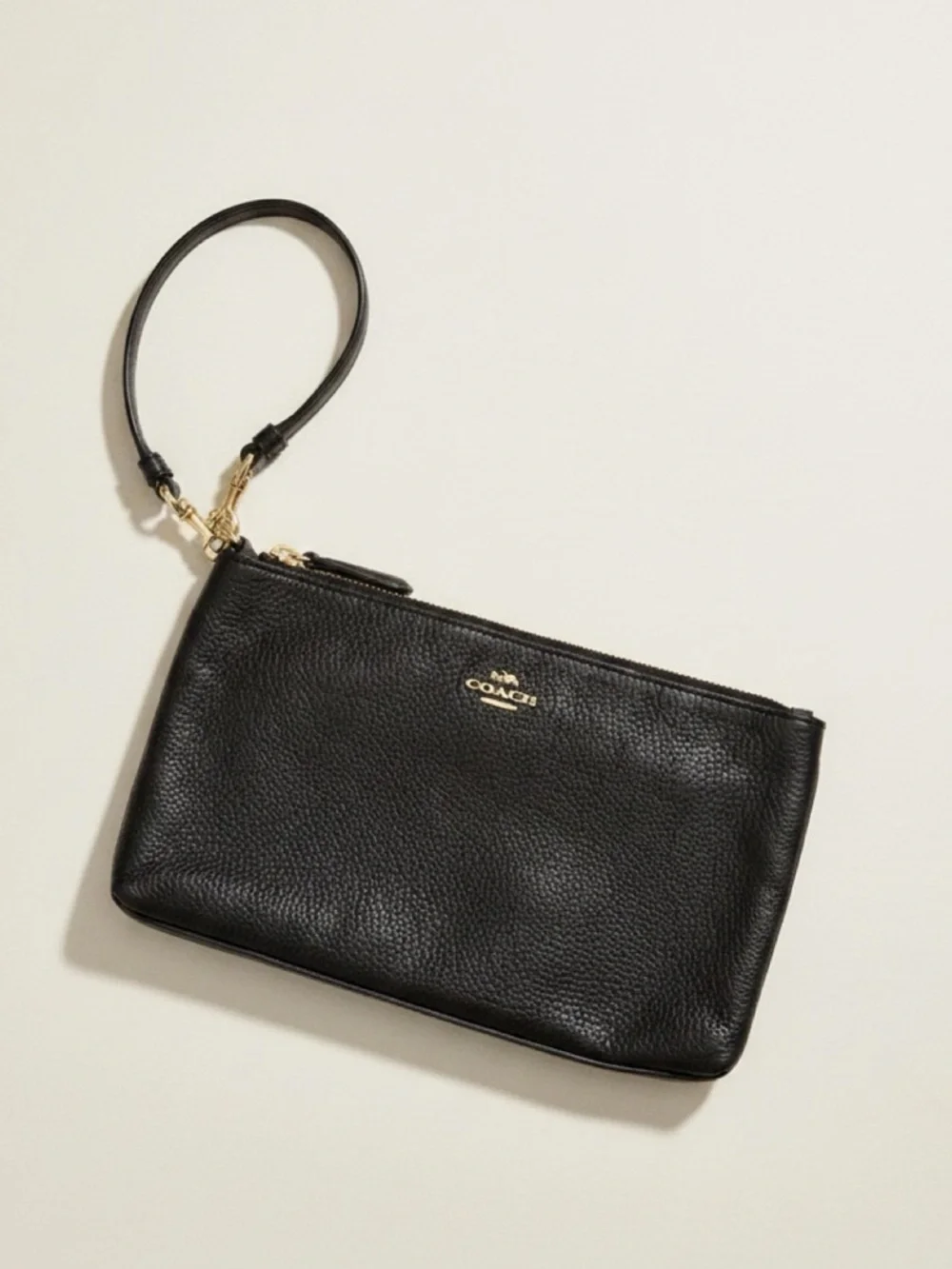 Coach Large Pebbled Wristlet - Picture 1 of 16